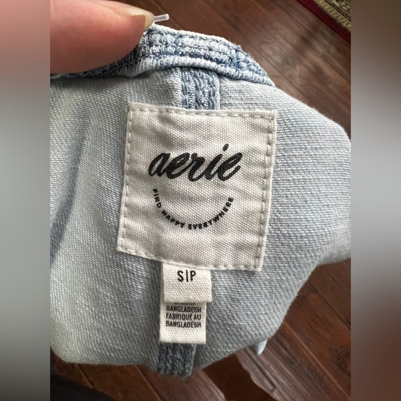 Aerie Light Blue Denim Overall Shorts - Picture 5 of 5